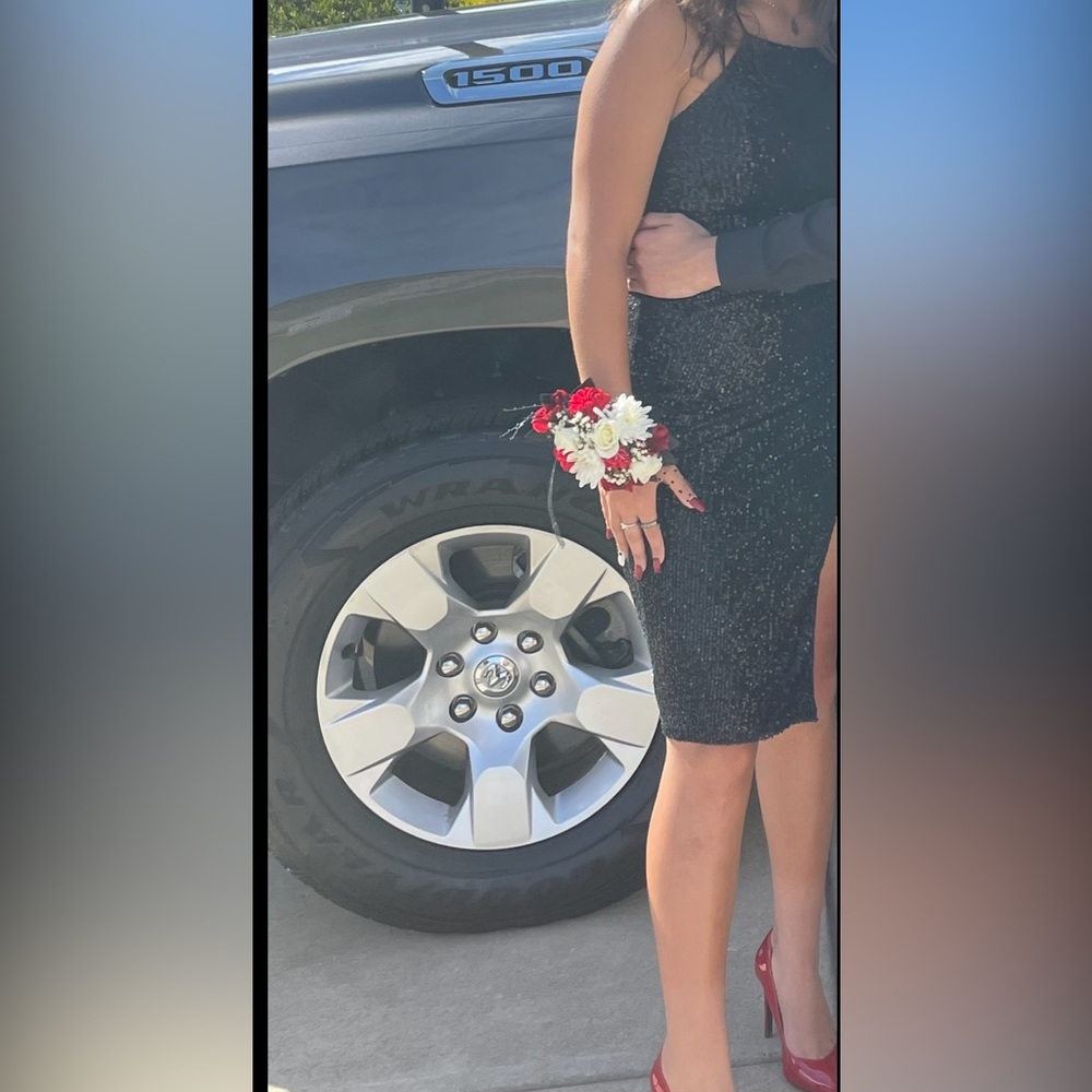 Dillards Black Sequin Bodycon/Midi Dress